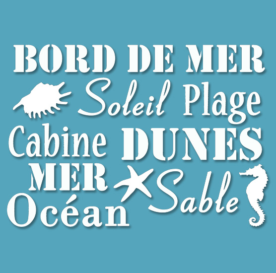 Pochoir Adhésif 30 x 20 cm Planche Mer
