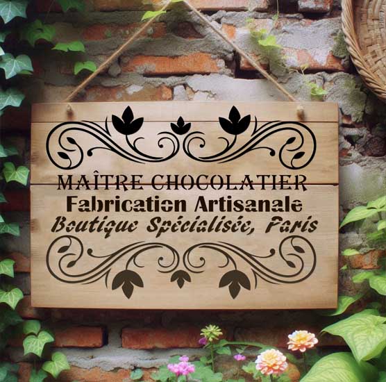 Pochoir Adhésif 30 x 20 cm Affiche Maître Chocolatier