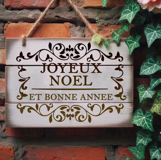 Pochoir Adhésif 30 x 20 cm Affiche Joyeux Noël et Bonne Année