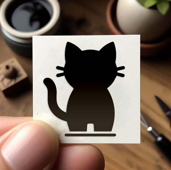 Mini Pochoir Adhésif PVC, 5 x 5 cm Petit Chat