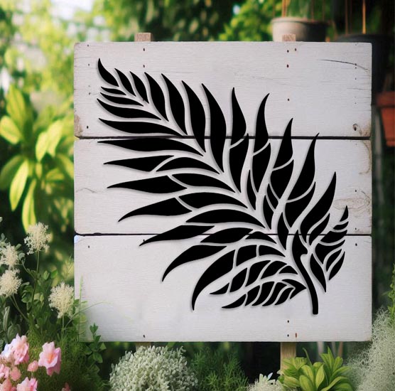 Pochoir Adhésif 20 x 20 cm Feuille Tropicale