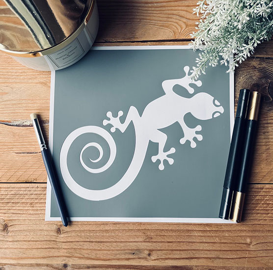 Pochoir Adhésif 20 x 20 cm Lézard, Salamandre