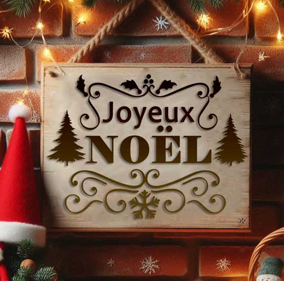 Pochoir Adhésif 25 x 20 cm Joyeux Noël & Arabesques