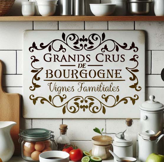 Pochoir Adhésif 30 x 20 cm Affiche Grands Crus de Bourgogne