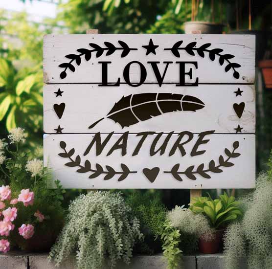 Pochoir Adhésif 30 x 20 cm Affiche Love Nature