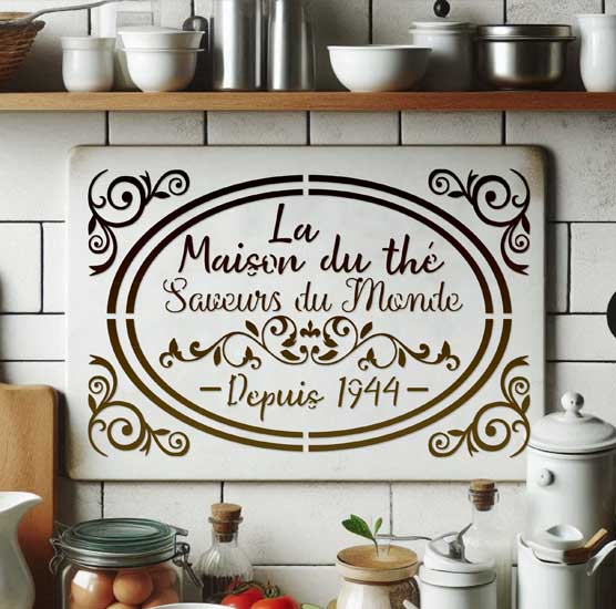 Pochoir Adhésif 30 x 20 cm Affiche La Maison du Thé