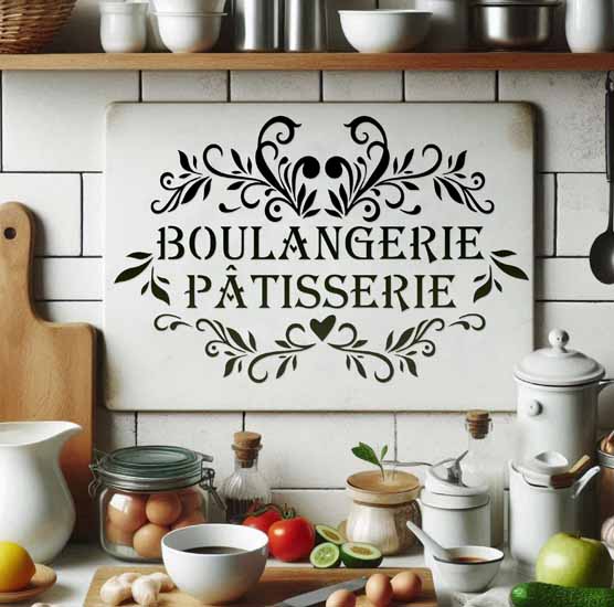 Pochoir Adhésif 30 x 20 cm Affiche Boulangerie & Pâtisserie