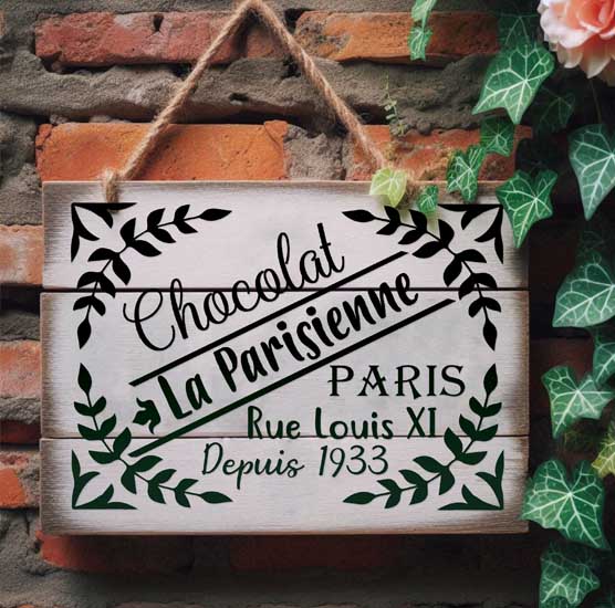 Pochoir Adhésif 30 x 20 cm Affiche Chocolat, La Parisienne