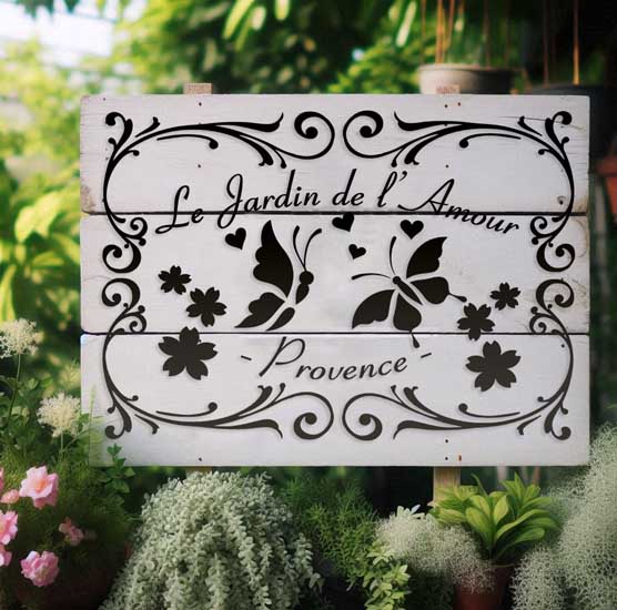 Pochoir Adhésif 30 x 20 cm Affiche Le Jardin de l'Amour