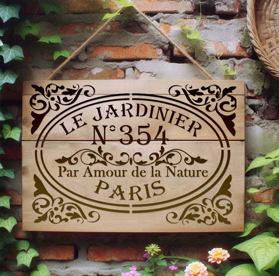 Pochoir Adhésif 30 x 20 cm Affiche Le Jardinier