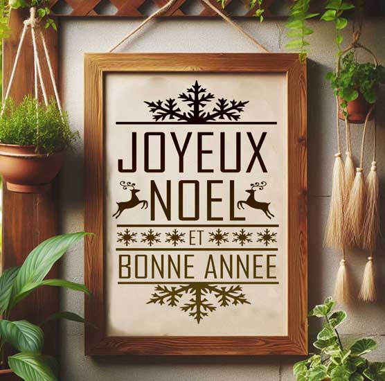 Pochoir Adhésif 30 x 20 cm Joyeux Noël & Bonne Année